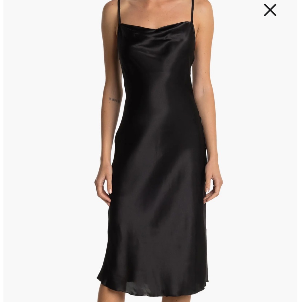 Bebe satin style slip dress cowl neck in excellent condition size L